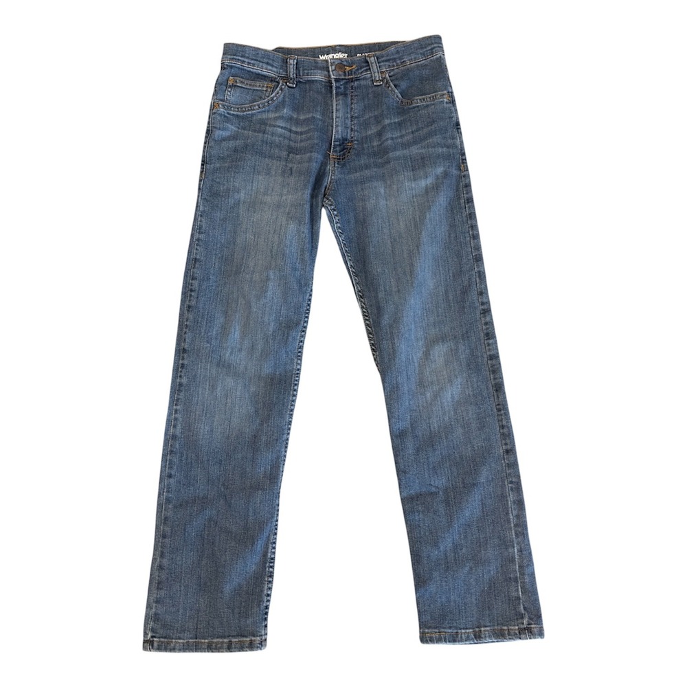 Wrangler Classic Straight Leg Jeans Medium Wash Blue Denim Size 14 Regular